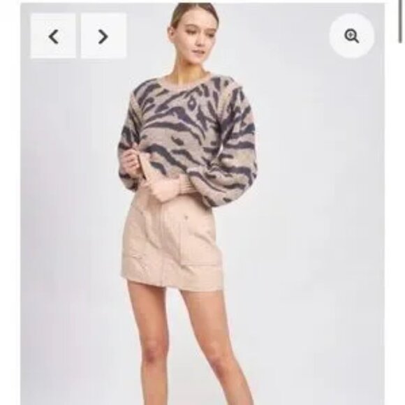 Anthropologie En Saison Mares Wool Blend Cropped Balloon Sleeve Sweater Womens M - Picture 3 of 14